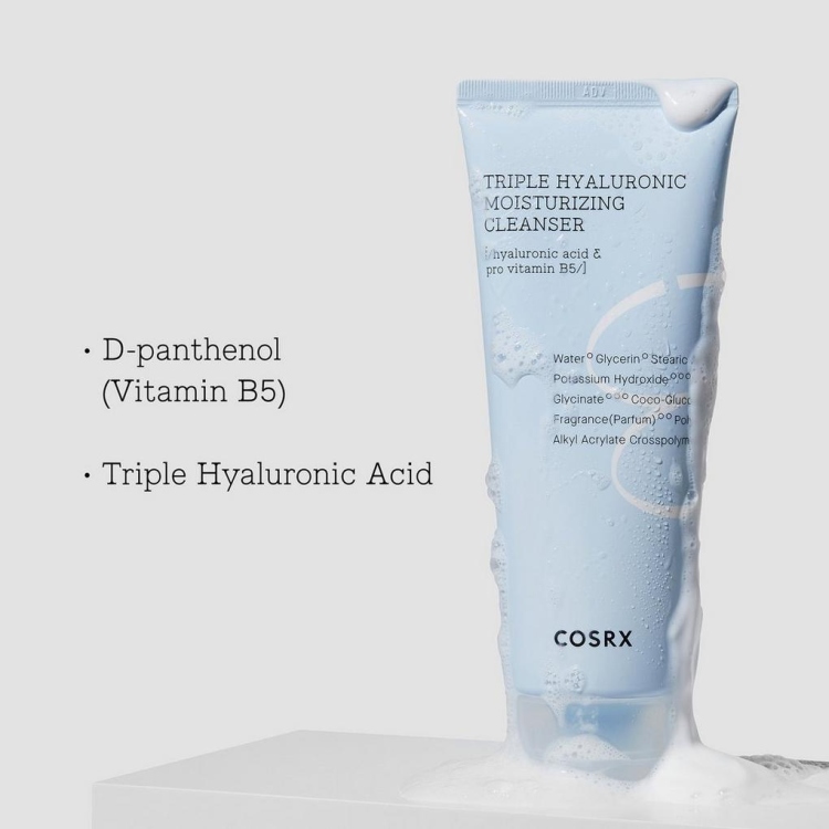 Cosrx Hydrium Triple Hyaluronic Moisturizing Cleanser غسول الهايلرونيك اسد المرطب للبشرة 