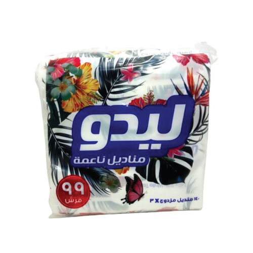ليدو مناديل وجه 120 منديل طبقتين 3 حبات