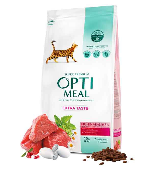 Opti meal Adult Cats High In Veal 10kg