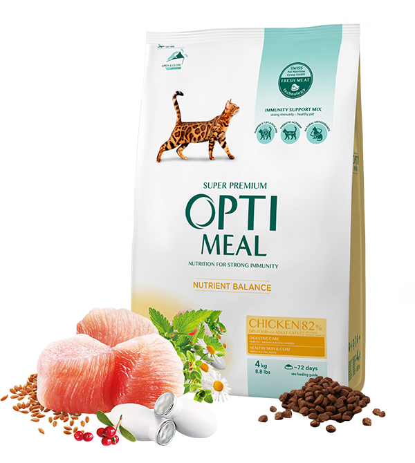 Opti meal Adult Cats Chicken 4kg