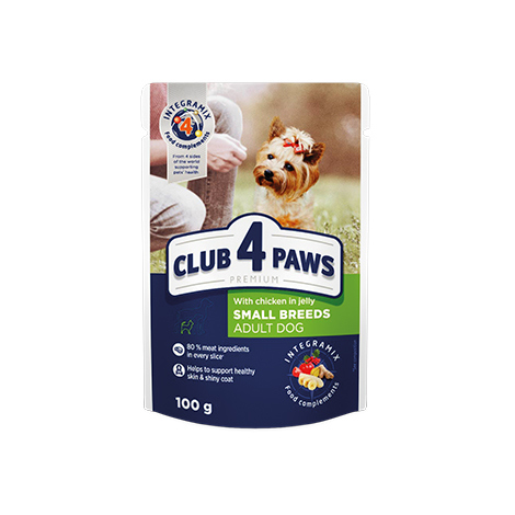 Club 4 paws Dog (Small Breeds Adult-With Chicken In Jelly 100gm)