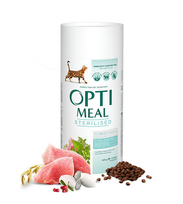 Opti meal Sterilised Cats Turkey & Oat 650gm