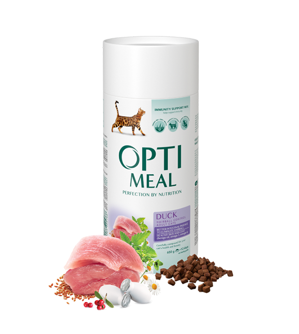 Opti meal Adult Cats Hairball Control Duck 650gm