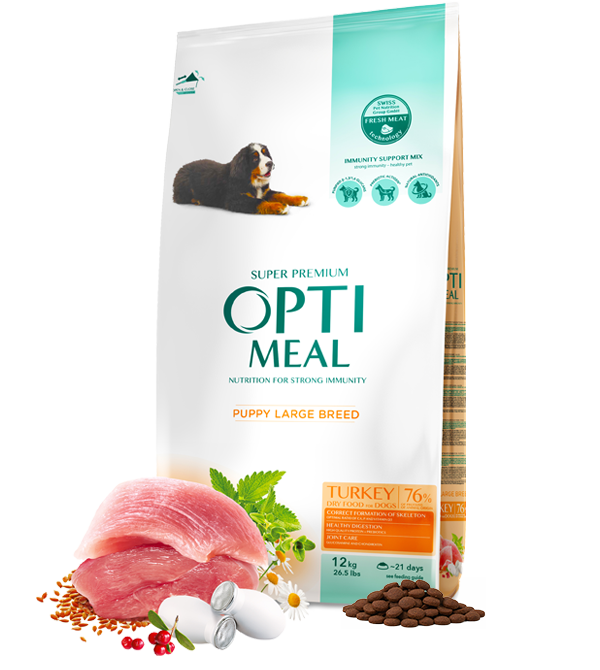 Opti meal Dry For Puppies Large Breeds Turkey 12kg