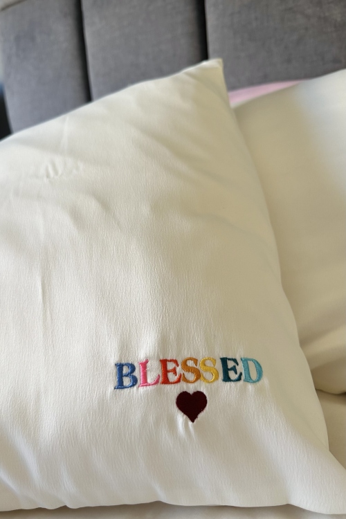 Blessed Pillowcase- off white 