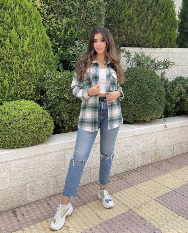 Plaid Button Through Longline Blouse