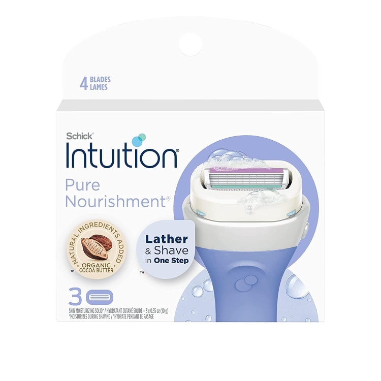 Schick, Intuition, Pure Nourishment with Organic Cocoa Butter Replacement Cartridges, 1 pcs رؤوس شفرة زبدة الكاكاو المغذية، 1 قطعة
