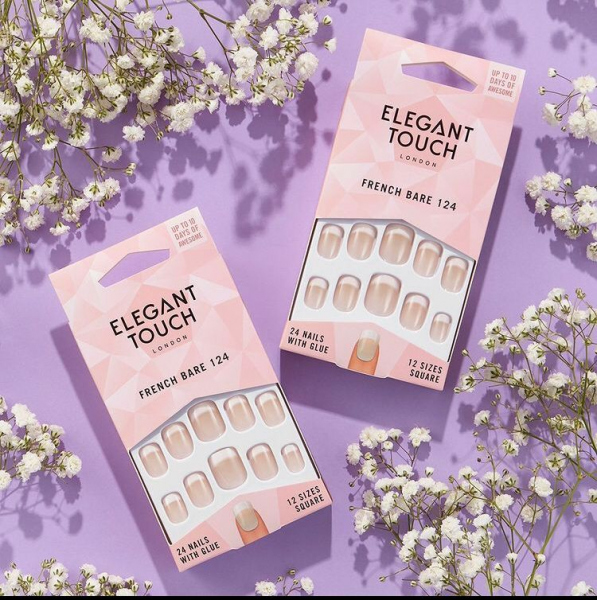 Elegant touch french bare 124 اظافر تركيب