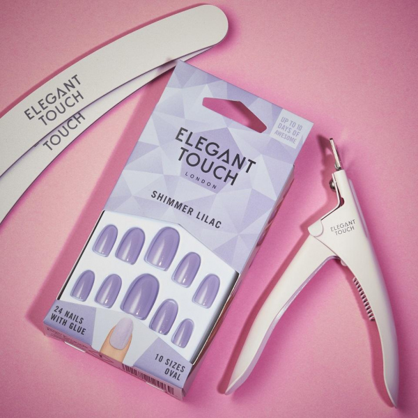 Elegant touch shimmer lilac اظافر تركيب