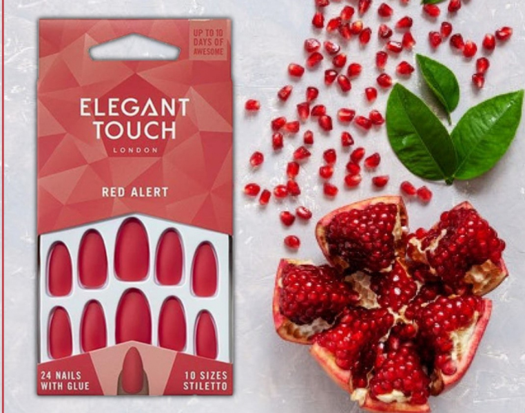 Elegant touch red alert اظافر تركيب