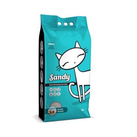 sandy extra clumping cat litter 10kg (ocean breeze)