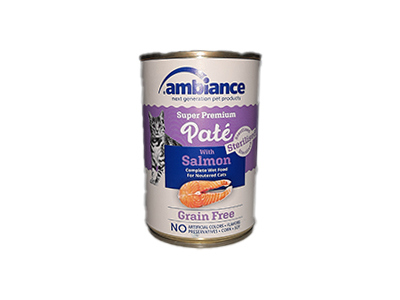 ambiance neutered cat wet food with salmon
