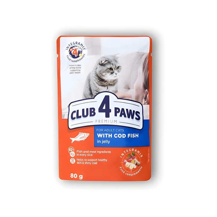 Club 4 paws مع سمك القد في الهلام