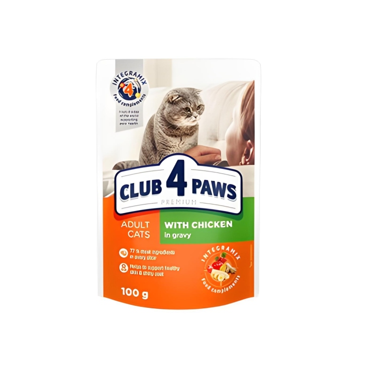 Club 4 paws للقطط البالغة بالدجاج بالهلام