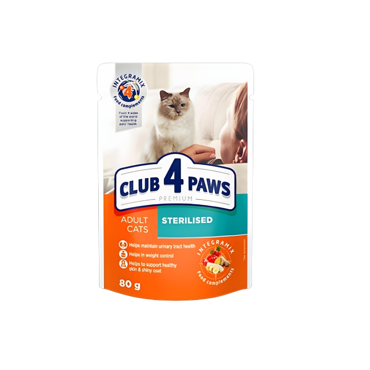 Club 4 paws للقطط المعقمة بالدجاج 