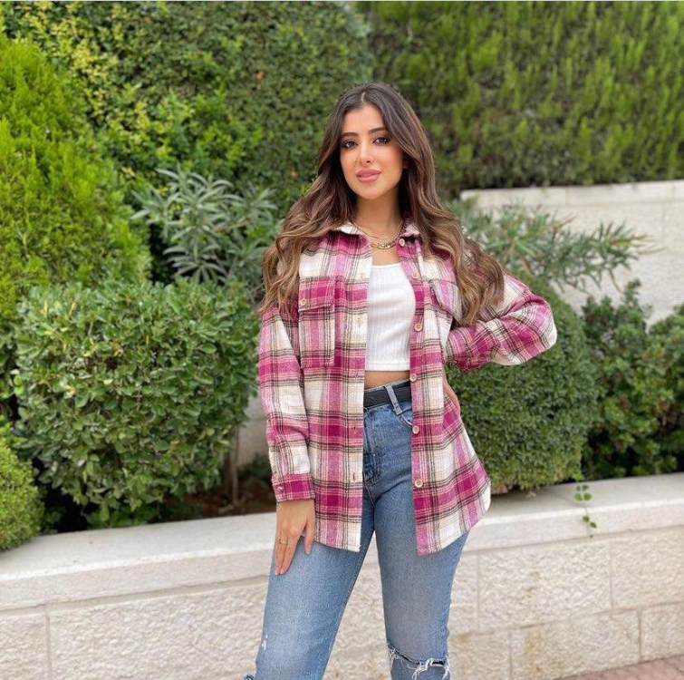 Plaid Flap Pocket Blouse