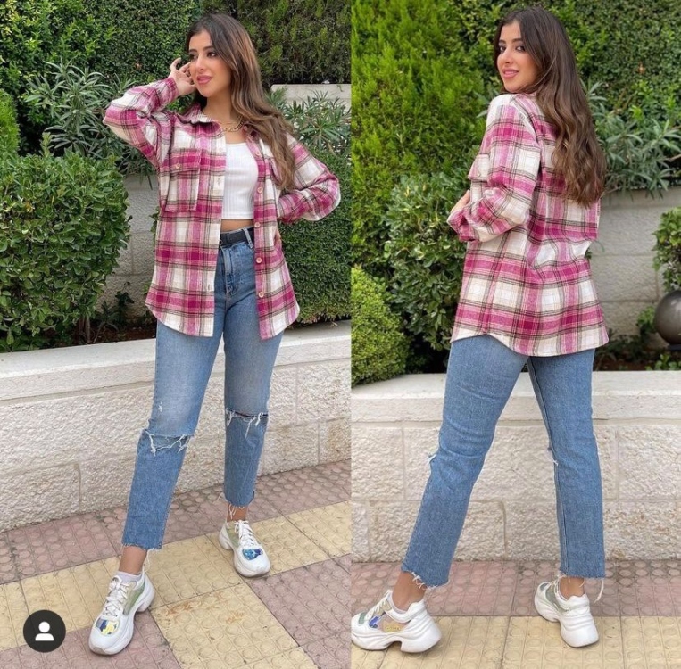 Plaid Flap Pocket Blouse