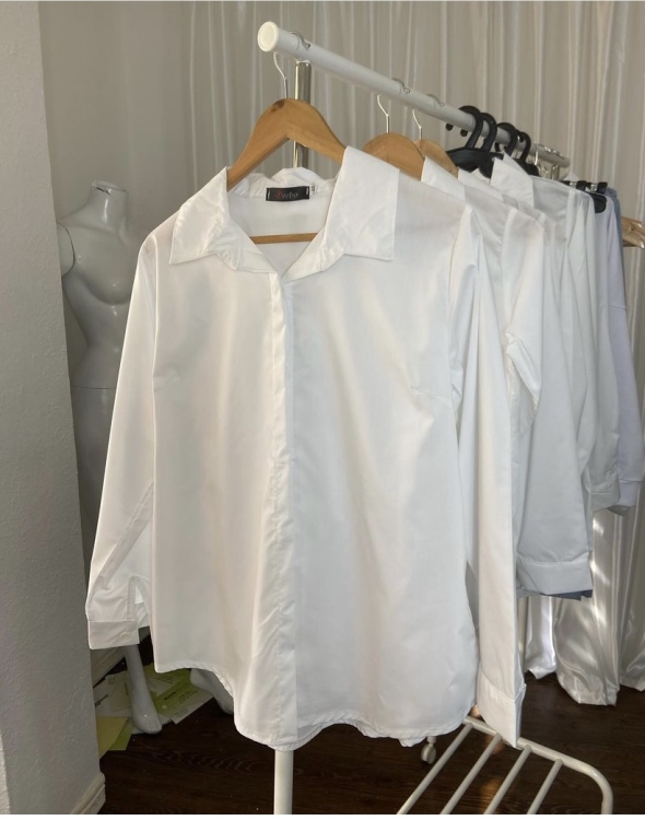 White Button Front Blouse