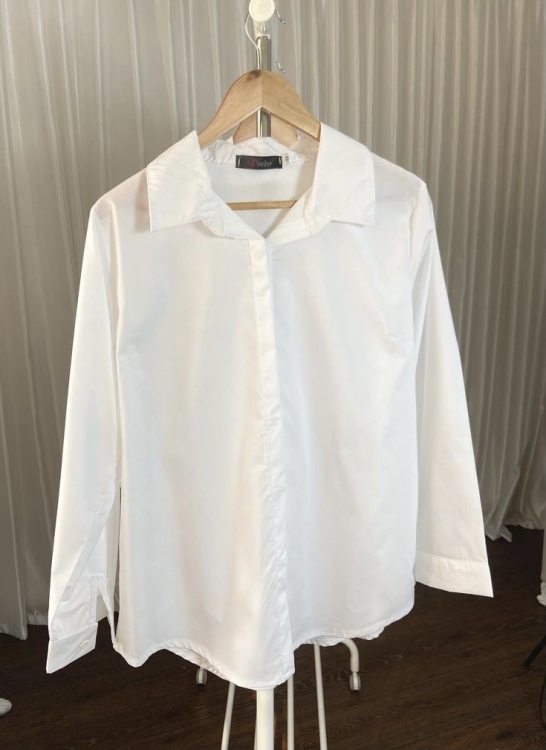 White Button Front Blouse