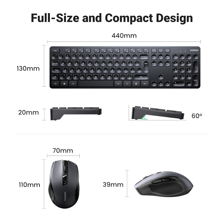 UGREEN 45248 MK006 WIRELESS KEYBOARD AND MOUSE COMBO