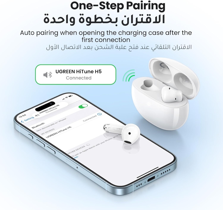 UGREEN 15612 HITUNE H5  EARBUDS WHITE