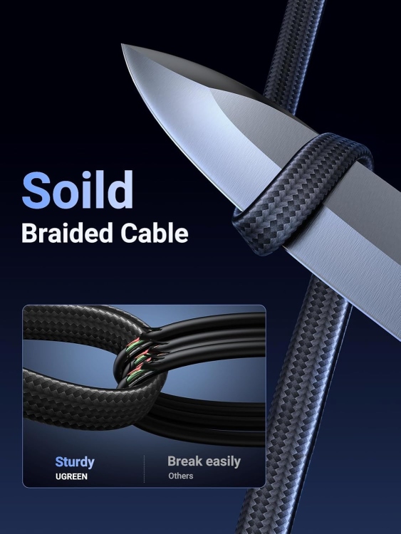 UGREEN CAT8 PURE COPPER ETHERNET CABLE BRAIDED 20M (BLACK) 30800