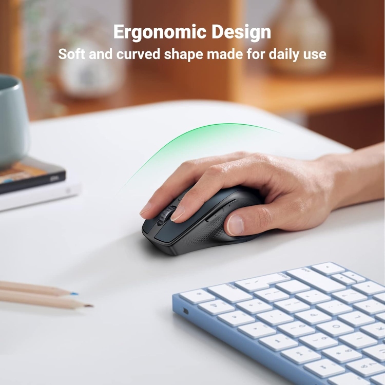 UGREEN MU101 15510 15807 ERGONOMIC WIRELESS MOUSE (BLUE)  (AA A LKALINE BATTERY NOT INCLUDED)