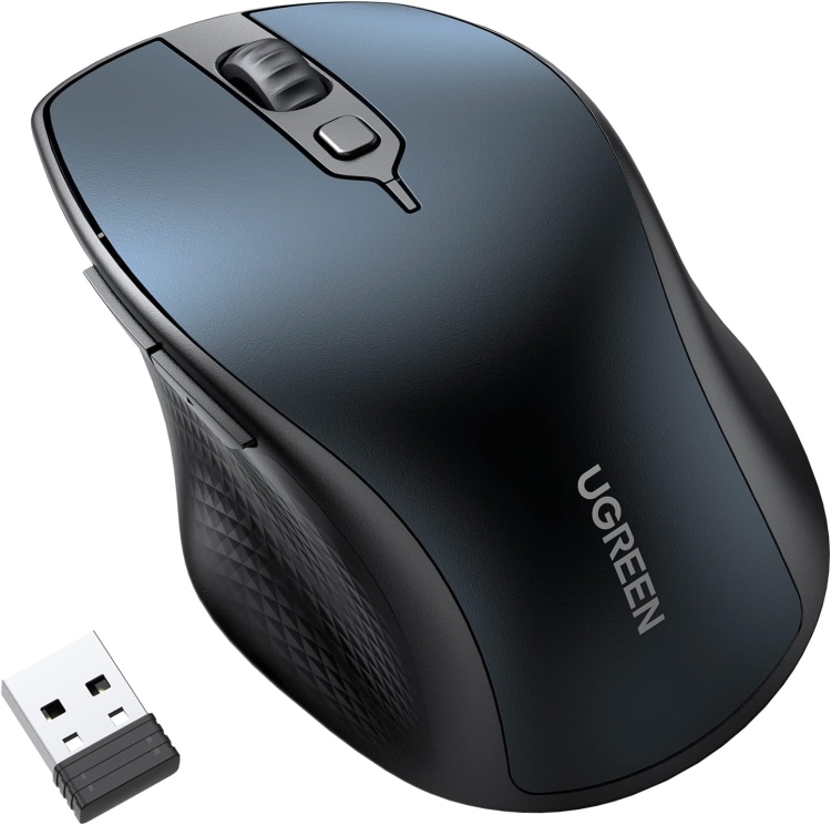 UGREEN MU101 15510 15807 ERGONOMIC WIRELESS MOUSE (BLUE)  (AA A LKALINE BATTERY NOT INCLUDED)