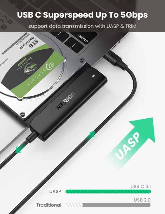 UGREEN CM321 70610 USB-C 3.0 TO 2.5-INCH SATA CONVERTER 50CM