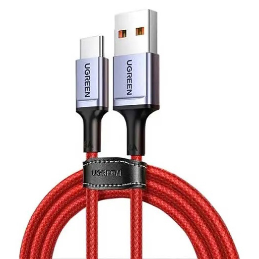 UGREEN US505-20527 USB-C MALE TO USB 2.0 A  MALE 6A DATA CABLE  FOR HUAWEI SUPERCHARGE RED 1M