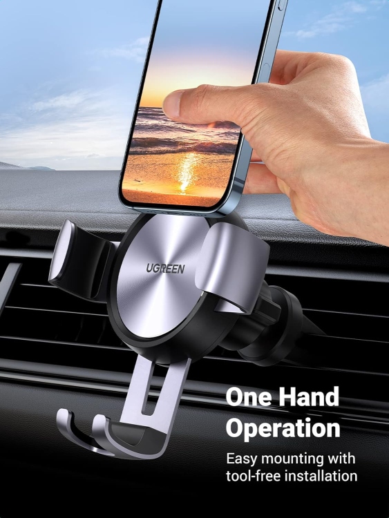 UGREEN LP130 50564 GRAVITY DRIVE AIR VENT CAR MOUNT PHONE HOLDER GREY