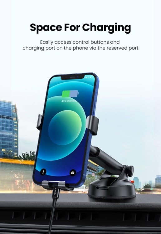 UGREEN LP200 60990B GRAVITY PHONE HOLDER WITH SUCTION CUP BLACK