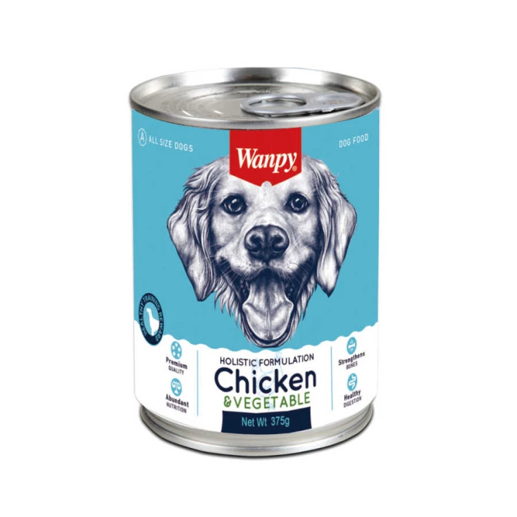 wanpy dog wet food chicken&vegetables flavor in broth