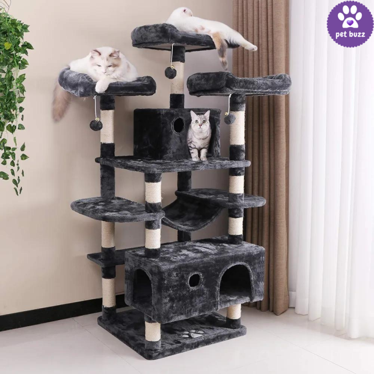 Cat Tower And Scratching Posts  for Indoor Cats Furniture Kitty Activity Center Kitten Play( 60*55*169 )