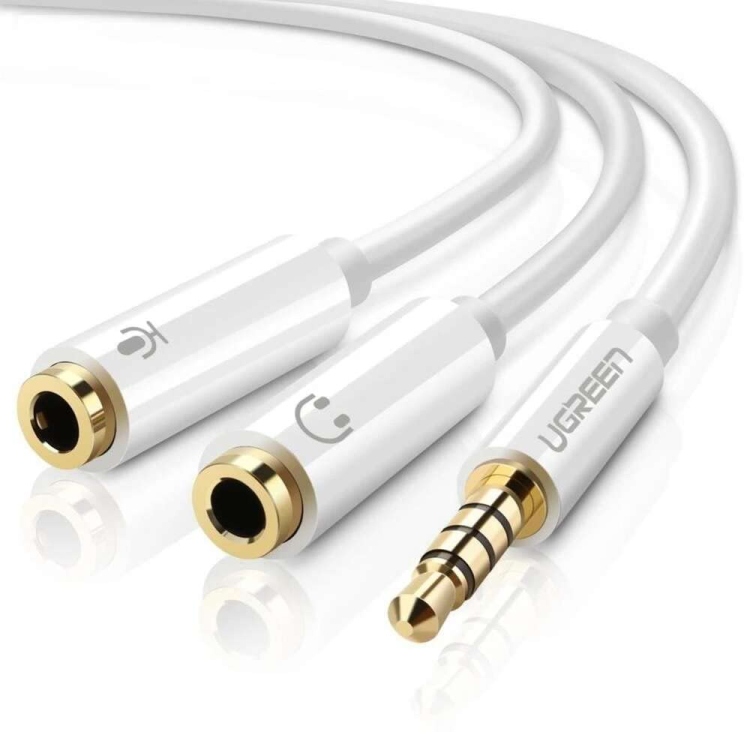 UGREEN 3.5MM MALE TO 2 FEMALE AUDIO
CABLE ABS CASE (WHITE) AV141 10789