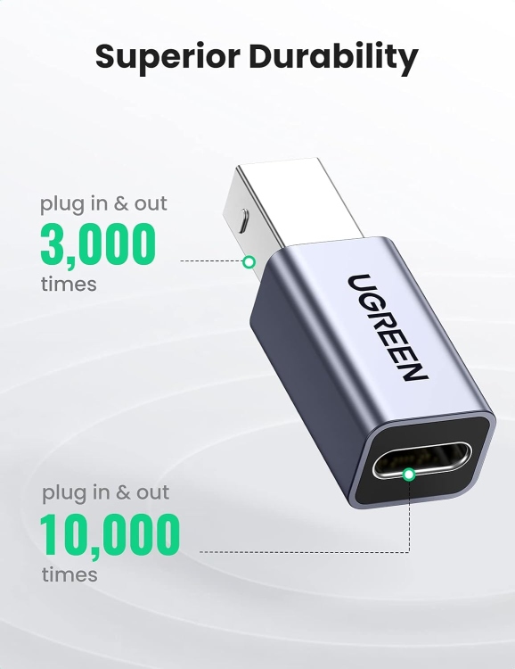 UGREEN USB2.0 USB-C/F TO USB2.0 B/M
ADAPTER ALUMINUM CASE US382  20120