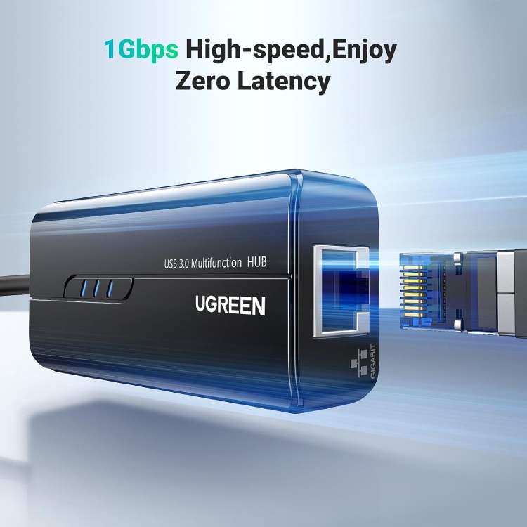 UGREEN USB 3.0 HUB WITH GIGABIT ETHERNEADAPTER 20265 