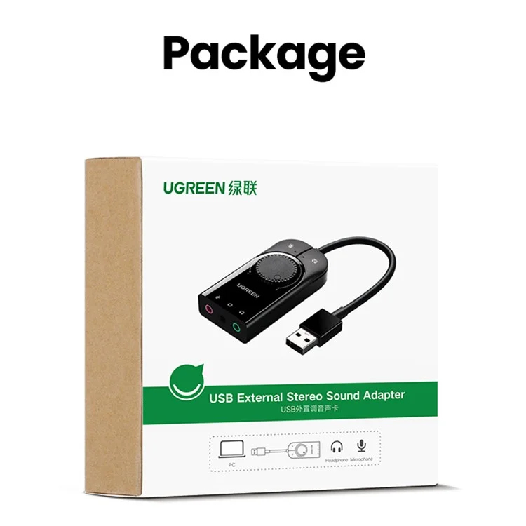 UGREEN USB EXTERNAL STEREO SOUND
ADAPTER 1M (BLACK) CM129 50599