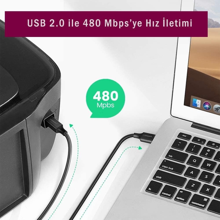 UGREEN USB 2.0 AM TO BM PRINT CABLE 2M
(BLACK) US135 20847