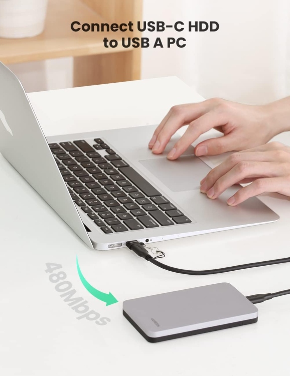 UGREEN USB A MALE TO USB-C FEMALE
ADAPTER (BLACK) US280 50568