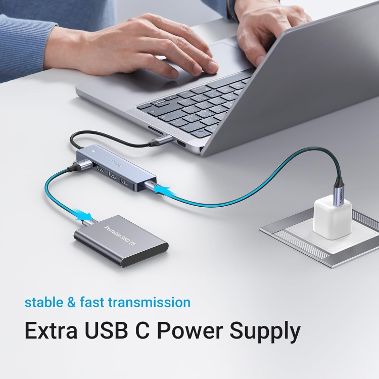 UGREEN USB C TO 3×USB 3.0+HDMI+3.5MM (2-IN-1)+PD ADAPTER CM136 80132