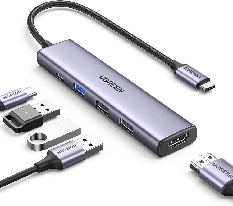 UGREEN USB-C TO 4*USB 3.0+HDMI ADAPTER
CM417 20197