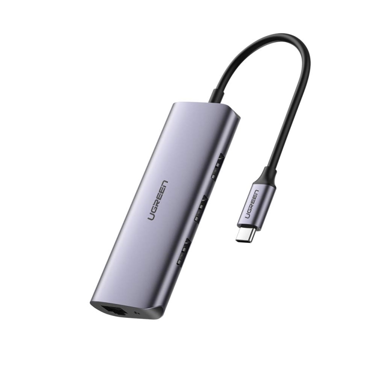 UGREEN USB-C TO 3XUSB 3.0+RJ45+USB-C
MULTIFUNCTION ADAPTER CM252 60718
