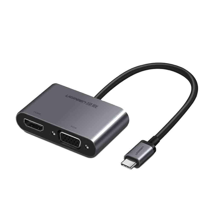 UGREEN USB-C TO HDMI + VGA +USB 3.0 ADAPTER WITH PD (SPACE GRAY)  CM162 50505