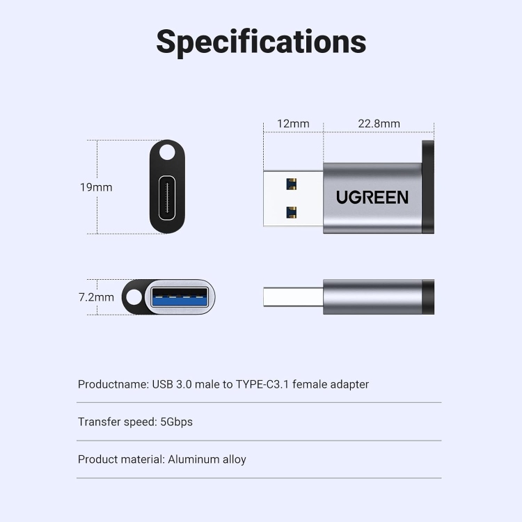 UGREEN USB 3.0-A TO USB-C 50533