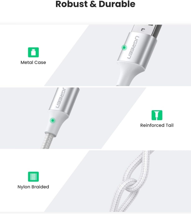 UGREEN US288 60133 USB-C MALE TO USB 2.0 A
MALE CABLE 2M