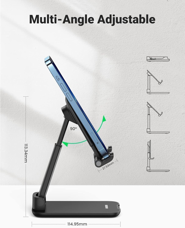 UGREEN LP373 20435 FOLDABLE MULTI-ANGLE
PHONE DESKTOP STAND WITH HEIGHT ADJUSTABLE BLACK