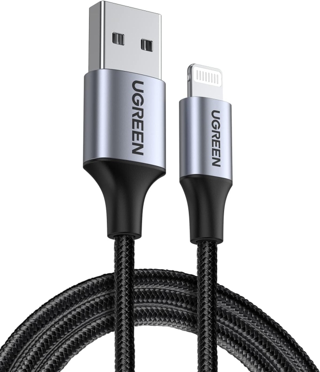 UGREEN US199 60156 LIGHTNING TO USB 2.0 A
MALE CABLE BLACK 1M