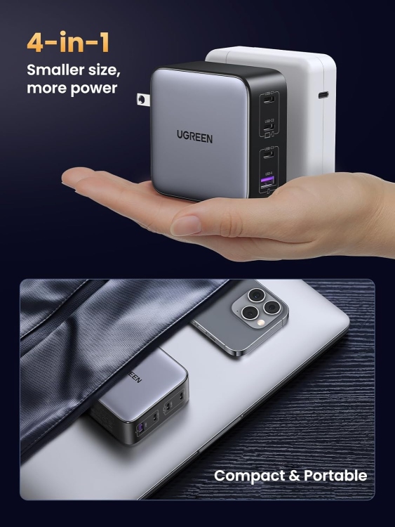 UGREEN CD226 40747 USB-A+3*USB-C 100W GA
TECH FAST CHARGER EU GREY