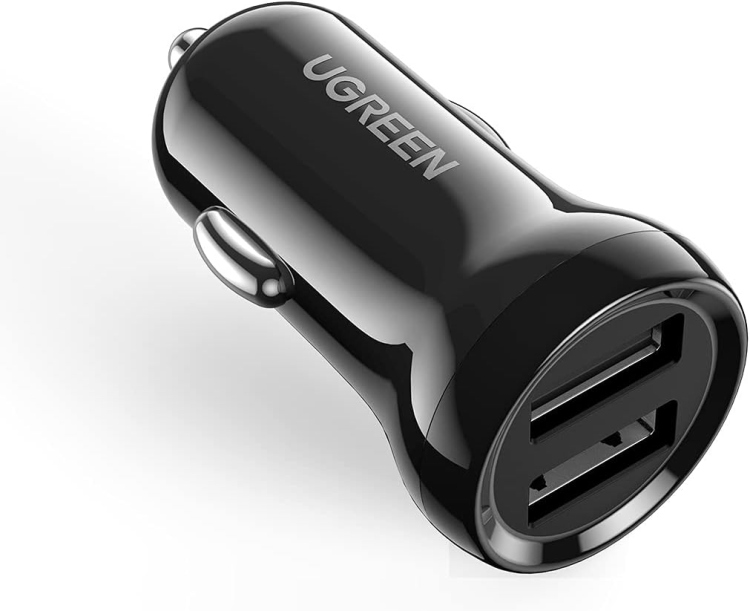 UGREEN ED018 50875 DUAL USB-A 24W CAR
CHARGER BLACK